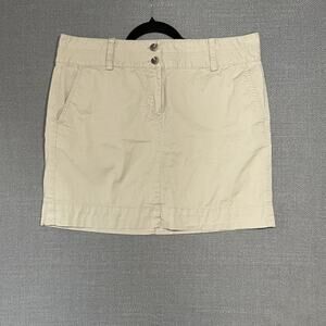 Ann Taylor Loft Beige Chino Mini Skirt Womens Size 12 Cotton Khaki Casual